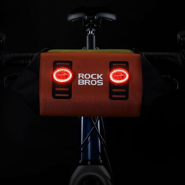 Розширювана велосипедна сумка на кермо ROCKBROS B1985 Помаранчева RB-B1985-5208 фото