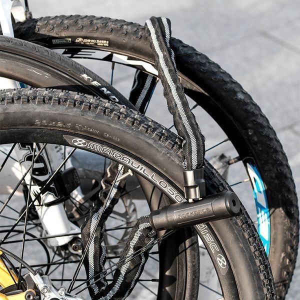 Замок велосипедный цепной ROCKBROS LCXR0100 120 см Черный рефлектив RB-LCXR0100-2811 фото