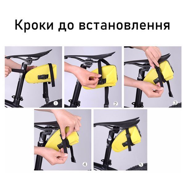 Велосипедная сумка подседельная velcro светоотражающая ROCKBROS AS-004 Черный RB-AS-004-3845 фото