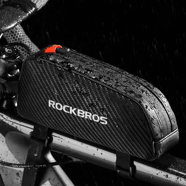 Велосипедна сумка на раму велкро світловідблискувальна ROCKBROS 039BK Чорний RB-039-2735 фото