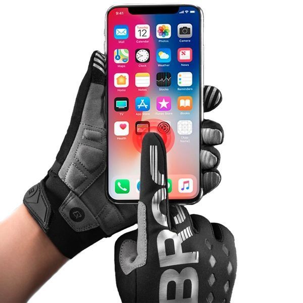 Перчатки полнопалые ветрозащитные ROCKBROS S209 Черный серым Размер: M RB-S209-4114 фото