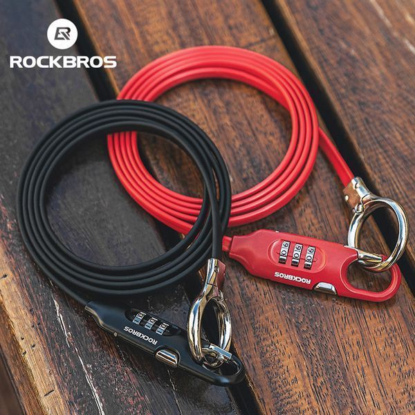 Замок тросовый велосипедный с кодом ROCKBROS L50115 3CDL 150 см Черный RB-3CDL-5202 фото