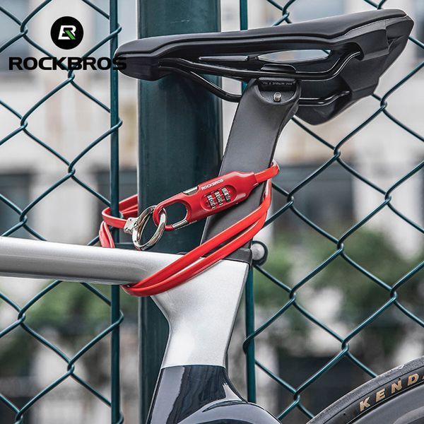 Замок тросовый велосипедный с кодом ROCKBROS L50115 3CDL 150 см Красный RB-3CDL-5203 фото