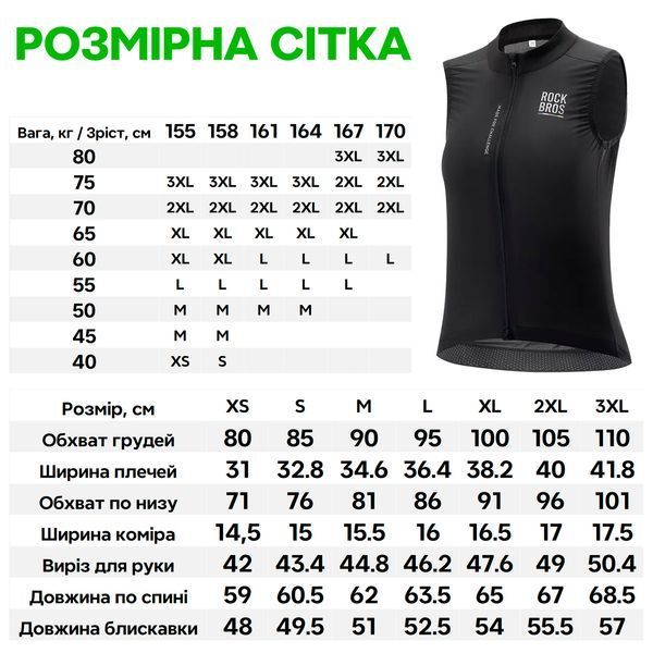 Жилетка жіноча для велоспорту ROCKBROS 0617003 15-35&deg;C Розмір M Чорна RB-0617003-5396 фото