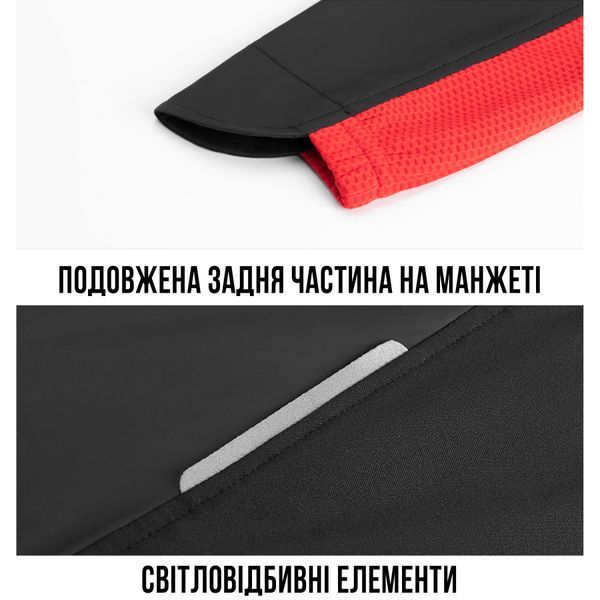 Вітрозахисна куртка для велосипедистів ROCKBROS | BCW20 розмір XL Чорний з червоним RB-BCW20-5793 фото