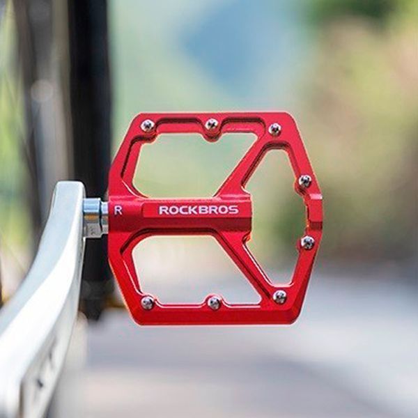 Платформенные педали алюминиевые ROCKBROS K203 на промышленных подшипниках Красные RB-K203-RD-2853 фото