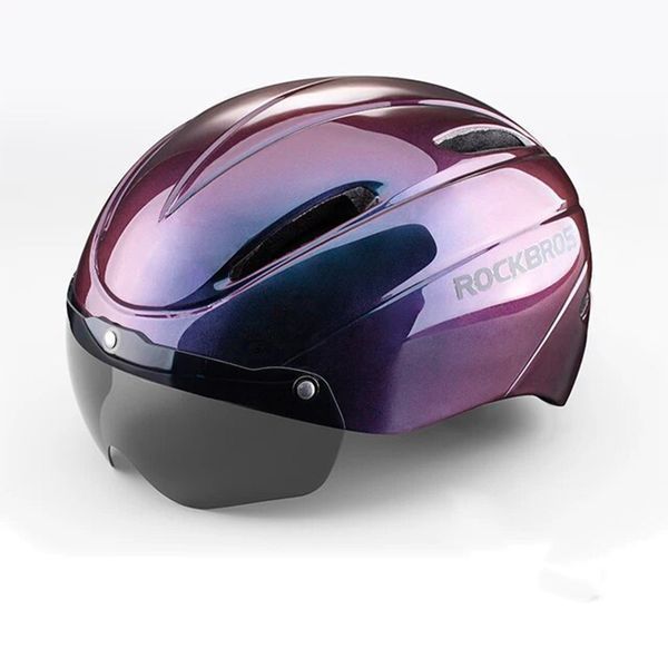 Вело шолом з магнітним візором ROCKBROS WT018S (57-62 см) In-Mold Фіолетовий RB-WT-018S-3878 фото