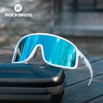 Окуляри поляризовані вело спортивні ROCKBROS SP350 Білі з блакитною лінзою RB-SP350-6028 фото