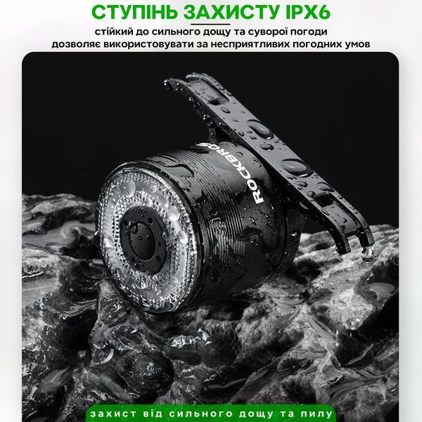 Ліхтар стоп задній розумний автоматичний на велосипед ROCKBROS Q1MAX Чорний RB-Q1MAX-6651 фото