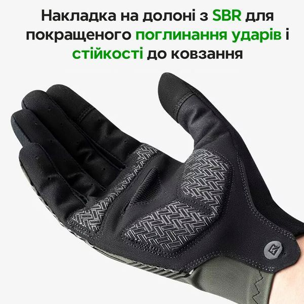 Перчатки полнопалые для тренировок и велосипеда ROCKBROS S310 Черные с зеленым Размер S RB-S310-5465 фото