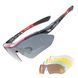 Спортивные очки ROCKBROS Original Polarized 5 линз UV400 велосипедные Черный с красным RB-10001-1354 фото 1